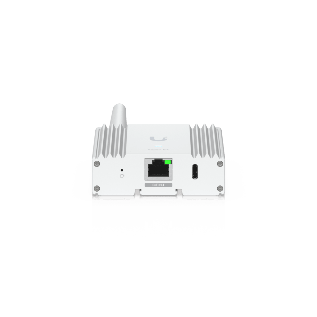 Gateway SuperLink Inalámbrico de Largo Alcance y Baja Latencia para Sensores UniFi Protect con Alcance de hasta 2 km, Alimentación PoE/USB-C y Montaje en Pared o Riel DIN