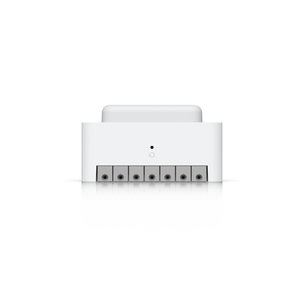 Centro de Control de Acceso Compacto Ubiquiti UniFi / Terminal de Bloqueo 12V / Entradas Adicionales Sensor y Botón / Alimentación PoE++ / Conexión para Dos Lectores o Cámaras / Uso Interior
