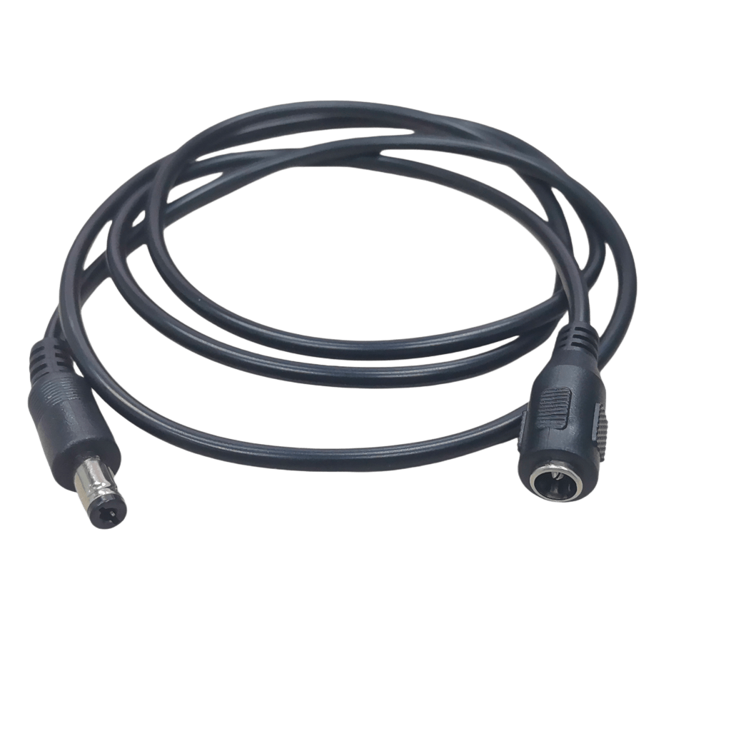 Cable con Conector Macho  ahembra (Pigtail) | Forro negro |  Alimentación para Vcc | Polarizado | Largo 1 metro | Calibre 22AWG.