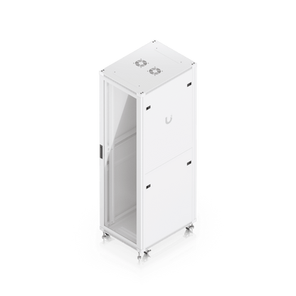UACC Rack Cabinet 42U (600 × 800 mm) – Gabinete de Piso Totalmente Ensamblado con Ventiladores Integrados, Paneles Removibles, Ruedas con Seguro y Puerta Frontal de Vidrio Templado