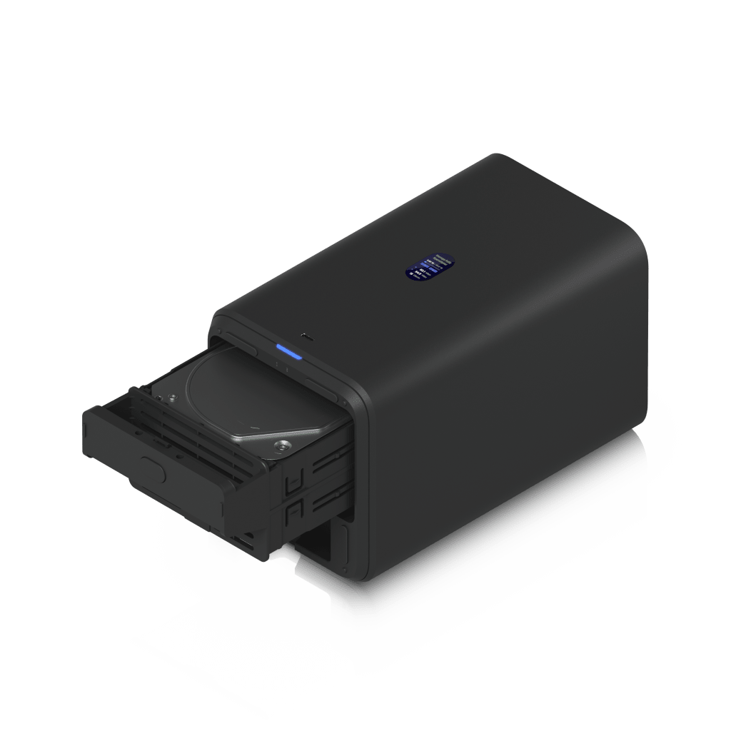 UniFi UNAS-2 – Almacenamiento en Red (NAS) Compacto con 2 Bahías para HDD de 3.5”, Puerto de Red 2.5 GbE, Conectividad USB-C y Adaptador PoE++ Incluido