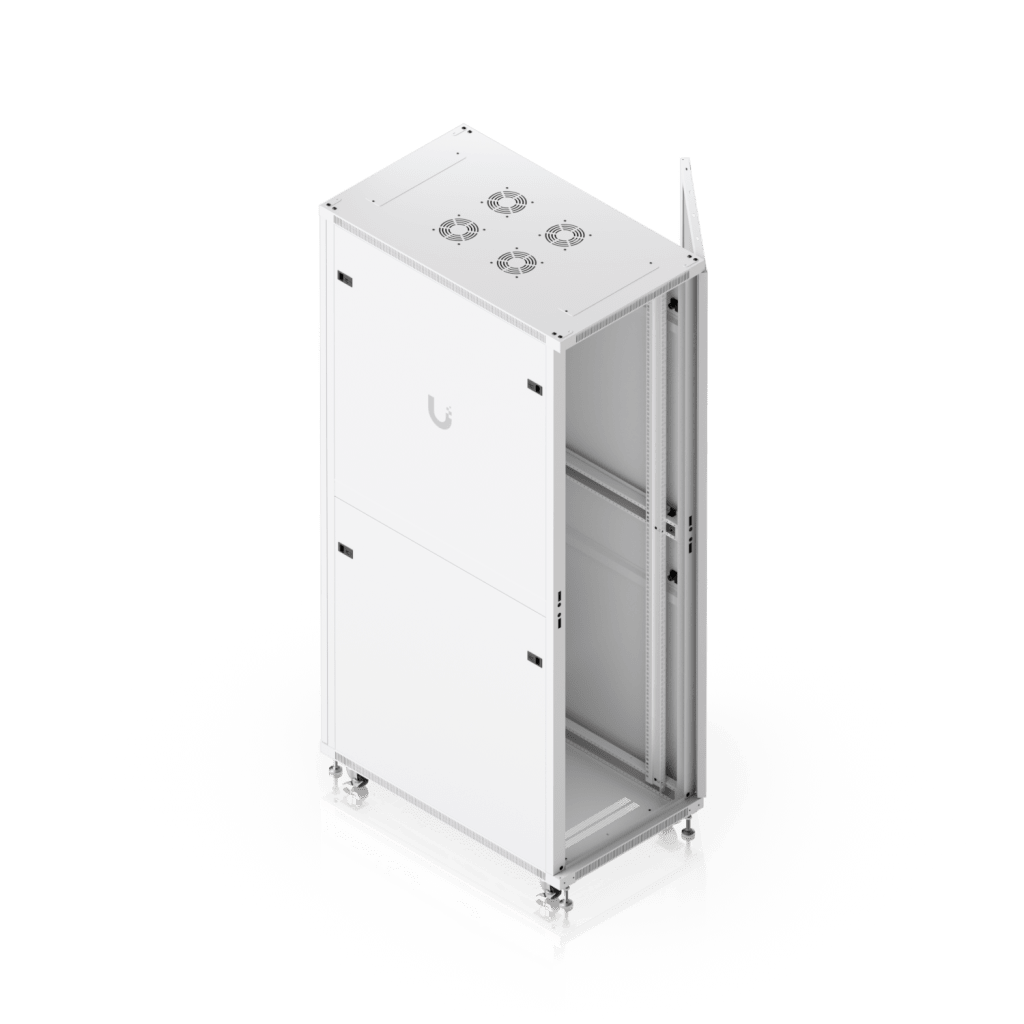 UACC Rack Cabinet 42U (600 × 1000 mm) – Gabinete de Piso Totalmente Ensamblado con Ventiladores Integrados, Paneles Removibles, Ruedas con Seguro y Puerta Frontal de Vidrio Templado