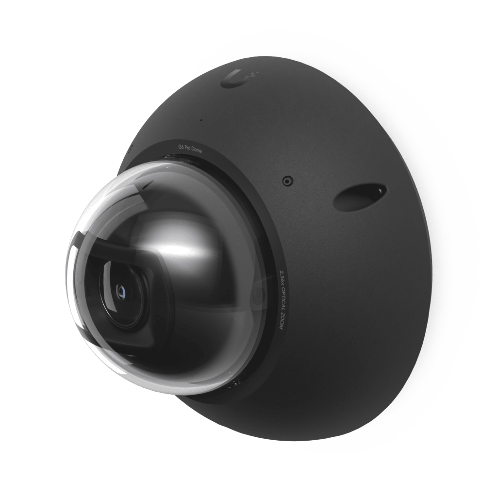 UniFi Protect G6 Pro Dome – Cámara 4K PoE+ Antivandálica y Todo Clima con Motor de IA Multi-TOPS, Zoom Óptico 2.36× y Sensor CMOS 1/1.2 y Visión Noctura IR de Largo Alcance