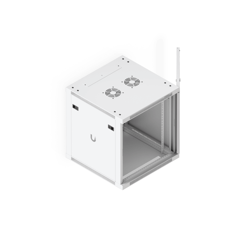 UACC Rack Cabinet 12U (598 x 600 mm) - Gabinete Cerrado para Montaje en Pared con Puerta Frontal Perforada, Totalmente Ensamblado con Ventiladores Integrados y Paneles Removibles