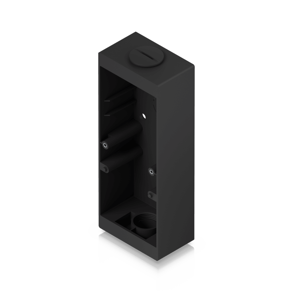 Caja de Conexión Color Negro para Lectores Profesionales UniFi Access y Doorbell, Montaje en Superficie Plana, Compatible con Conduit de 3/4”