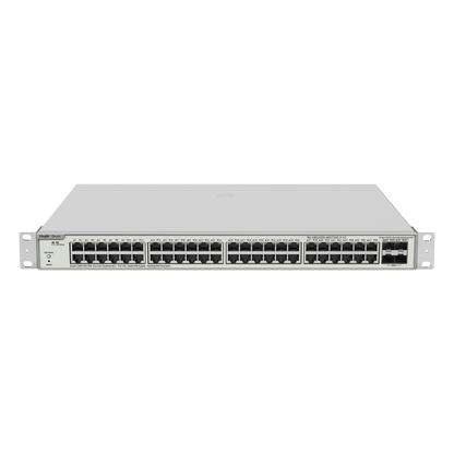 Switch Administrable PoE Capa 2+ Plus, con 48 puertos Gigabit PoE 802.3af/at + 4 SFP+ para fibra 10Gb, gestión gratuita desde la nube, 370w