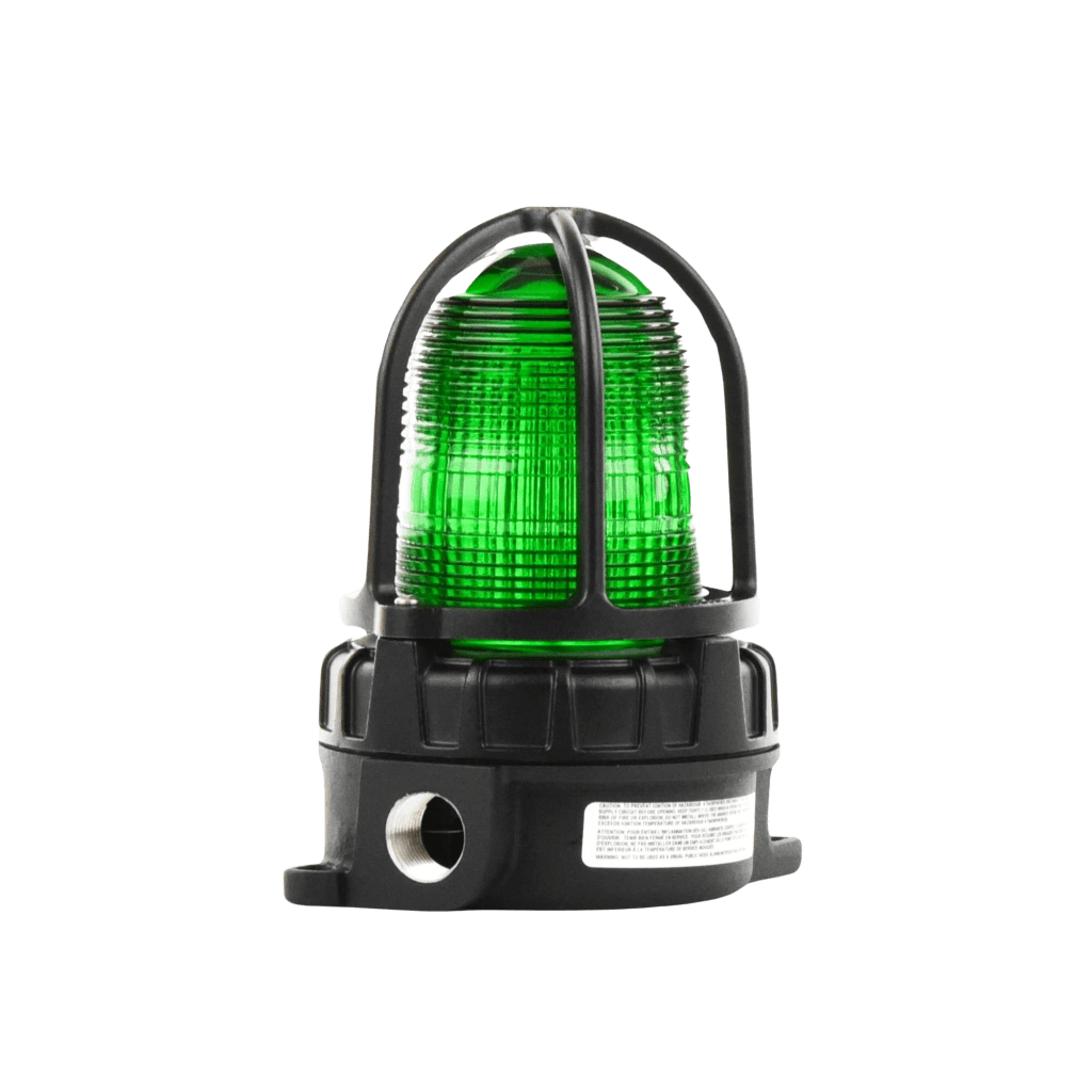 Luz de advertencia LED color Verde para ubicaciones peligrosas, montaje para superficies, 120/240Vca