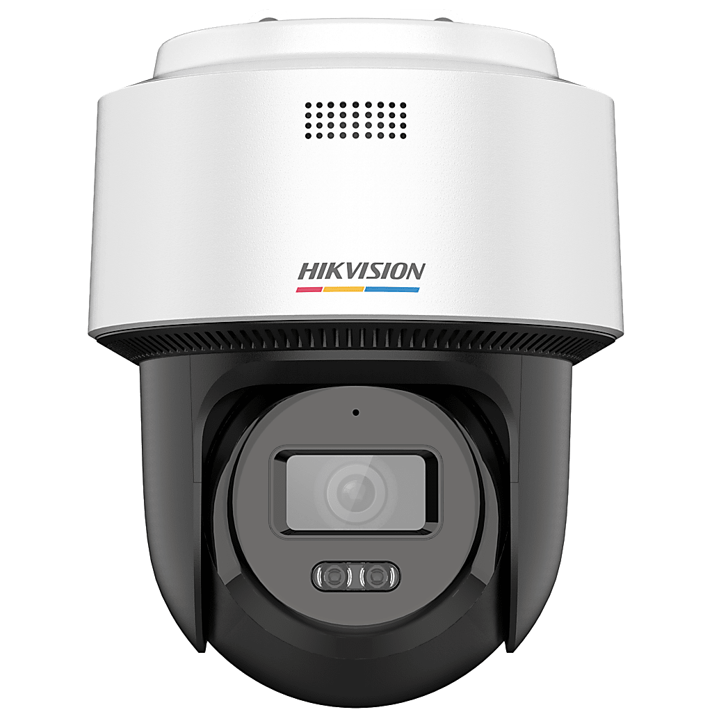 [ColorVu + Dual Light] Cámara Exterior PT TurboHD 3K  / Audio Bidireccional y Sirena / Luz Blanca 40 m / IP66 / -30°C a 60°C / Material Plástico