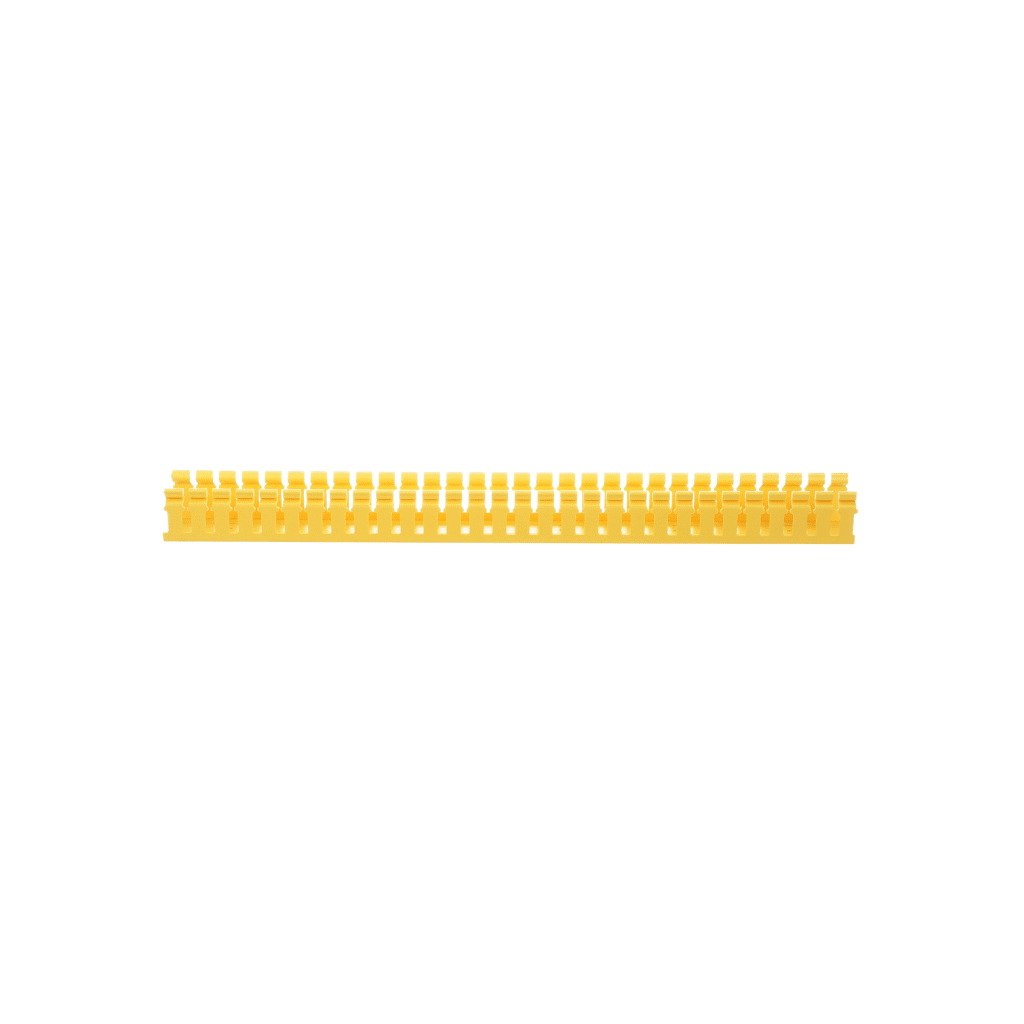 Canaleta Ranurada de PVC sin Tapa, Tipo H (Tapa Abisagrada), 2 in de Ancho, 2 in de Alto y 3048 mm de Largo, Color Amarillo