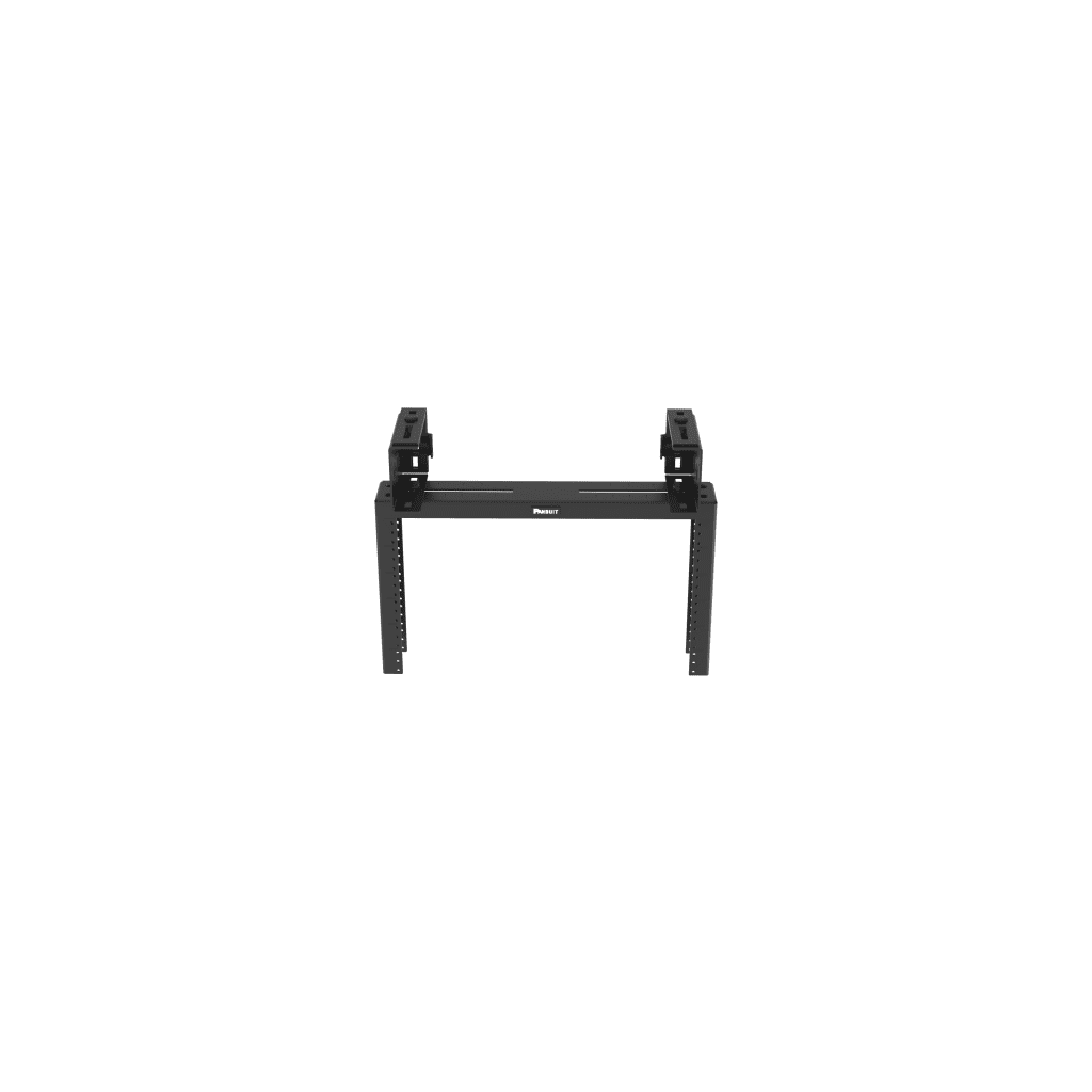 Rack de Distribución Aéreo de 2 Postes PanZone®, Rieles Roscados #12-24, de 6 UR, Color Negro