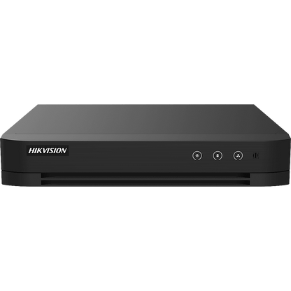 DVR 4 Canales TURBOHD + 4 Canales IP / 8 Megapixel (4K) / Audio Bidireccional / ACUSENSE / 1 Bahía de Disco Duro / Salida de Video en Full HD / H.265+