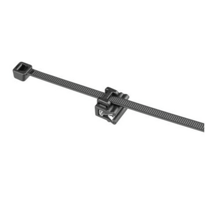 Cincho de Nylon 6.6 Solar Clip, 188mm largo x 14mm ancho, Color Negro, Exterior Resistente a Rayos UV, Paquete de 100pz