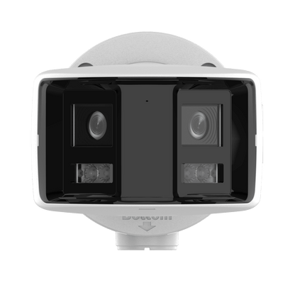 [ PROTECCIÓN ACTIVA ] Bala IP Panorámica 8 Megapixel / 180° / Lente 2.8 mm / Imagen a Color 24/7 / PoE / WDR 130° / IP67 / ACUSENSE / Protección Activa (Luz Estroboscópica y Alarma Audible) / 40 mts Luz Blanca /ACUSEEK