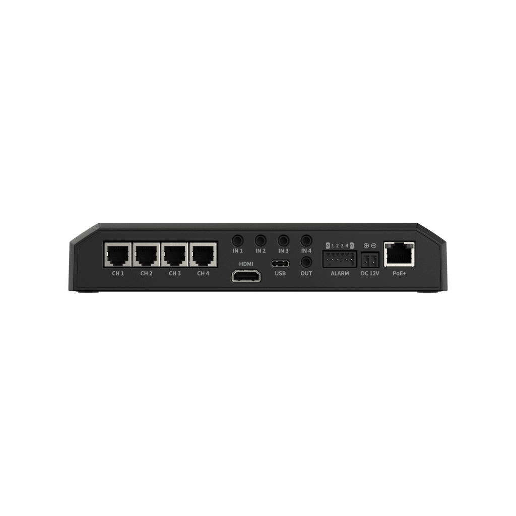 Modulo para camaras pinhole lentes remotos AI 4 Canales 2MP / Análisis Inteligente IVA / WiseStream AI / 4 Entradas Audio / PoE+ / Secure Element FIPS 140-3