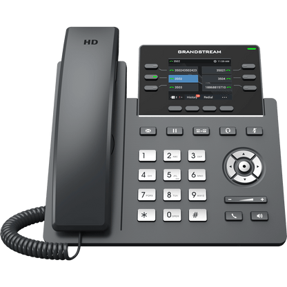 TELÉFONO IP 6 LÍNEAS GRADO OPERADOR / 24 TECLAS MULTIPROPÓSITO VIRTUALES / WI-FI 6 DOBLE BANDA Y BLUETOOTH / DOS PUERTOS GIGABIT / PANTALLA LCD A COLOR INTERCAMBIABLE / SEGURIDAD NIVEL EMPRESARIAL