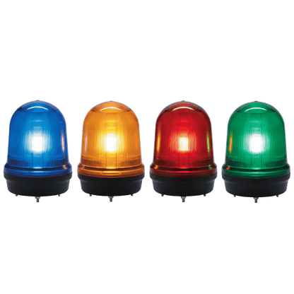 LED con patrones fijo/intermitente, estroboscópico y simulación rotatorio, Color Ámbar de 110-240 VCA