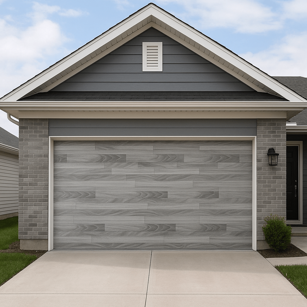 Puerta de Garage de Alta Calidad / Estilo Americano / Acabado Laminado PREMIUM / Color Gris / 10x8 Pies.