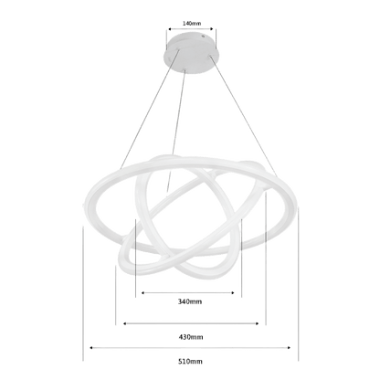 Lámpara De Techo LED 150W / Flujo Luminoso 12 000 Lm / Longitud de Cable Ajustable / Acabado Blanco / IP20 / Luz Blanca 6500K - Neutra 4000K - Cálida 2700K / Vida Útil 50 000 h / Interior