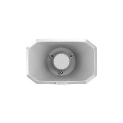 Altavoz IP Tipo Corneta / 10W / PoE+ / E/S de Alarma / Para integración con sistema Hanwha / IP66 / SIP, IPv4, HTTP, DNS, NTP, TCP, UDP, ARP.