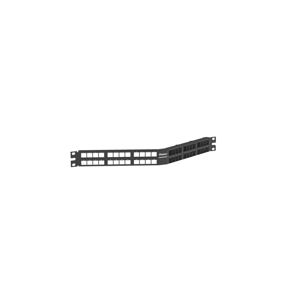 Panel de Parcheo Modular Keystone (Sin Conectores), Angulado, de 48 Puertos, 1UR