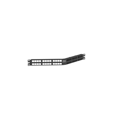 Panel de Parcheo Modular Keystone (Sin Conectores), Angulado, de 48 Puertos, 1UR