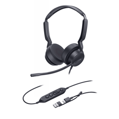 Diadema Alámbrica Yealink UH42 Dual con Audio HD y Conectividad USB-C/A Certificada con Microsoft Teams