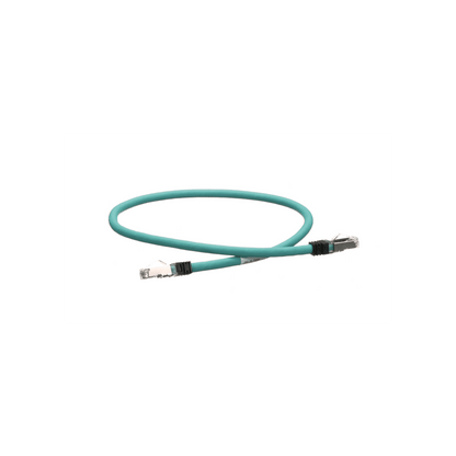Patch Cord Cat5e de Grado Industrial 600V, Blindado SF/UTP, Calibre 24 AWG, Color Aqua, 60 cm (23.62 pulgadas).