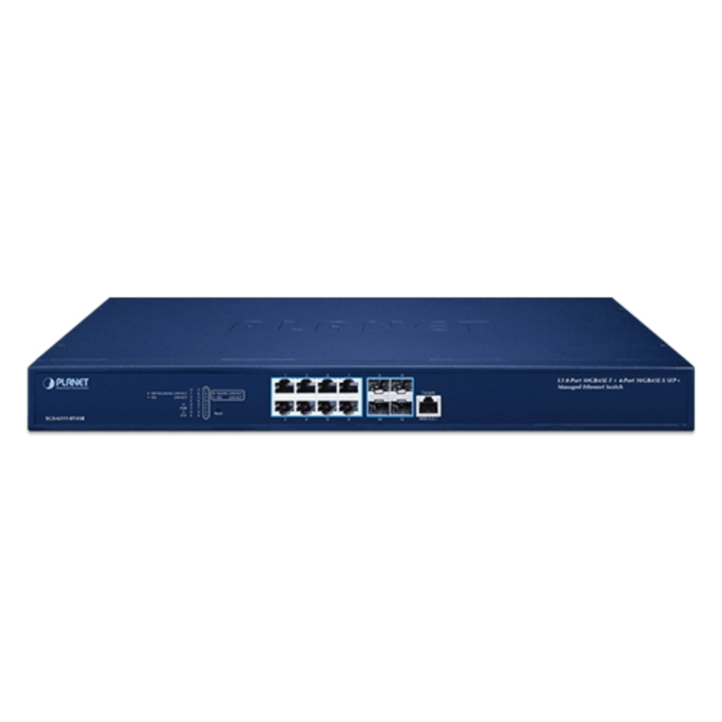 Switch Administrable Capa 3 10Gbps+ / 8 Puertos 100/1G/2.5G/5G/10GBASE-T RJ45 / 4 Puertos 10GBASE-X SFP+ / Enrutamiento Estático IPv4/IPv6 / 240Gbps Switch Fabric / Seguridad de Nivel Empresarial / Soporte Completo IPv6