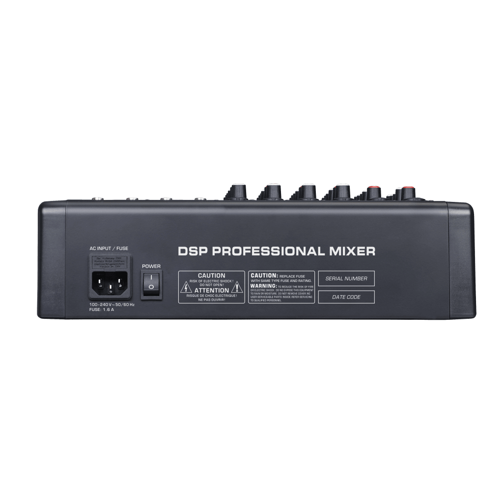 Consola de Mezcla Analógica DS-QAPMCR8-A | 8 Canales | 6 Entradas Mic/Línea | 12 Salidas | DSP Efectos | USB Media | Bluetooth | Montaje en Rack