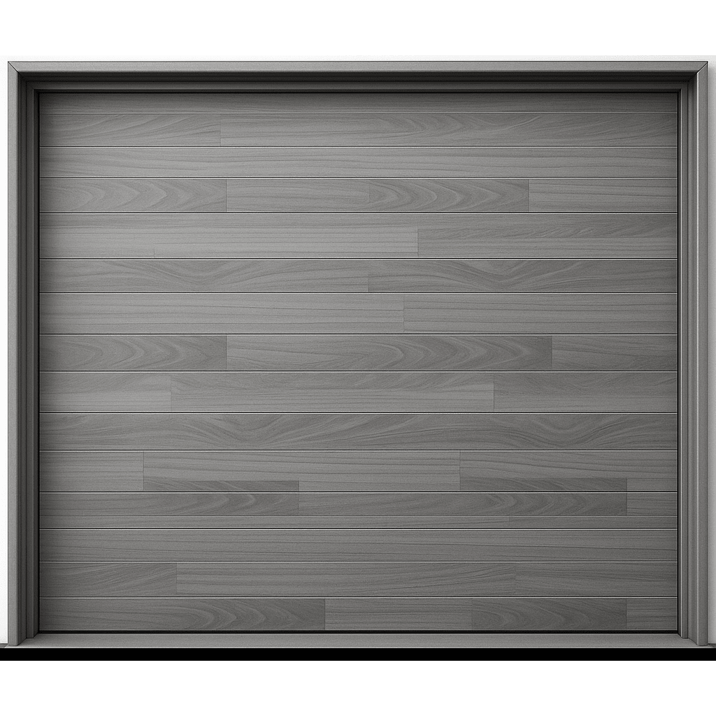Puerta de Garage de Alta Calidad / Estilo Americano / Acabado Laminado PREMIUM / Color Gris / 18x8 Pies.