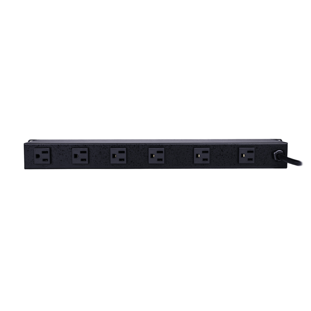 PDU Básico Para Distribución de Energía con Supresor de Picos, Con 12 Tomas NEMA 5-15R Traseras, 1UR, 15 Amp, 120 Vca, 1800 Joules de Protección