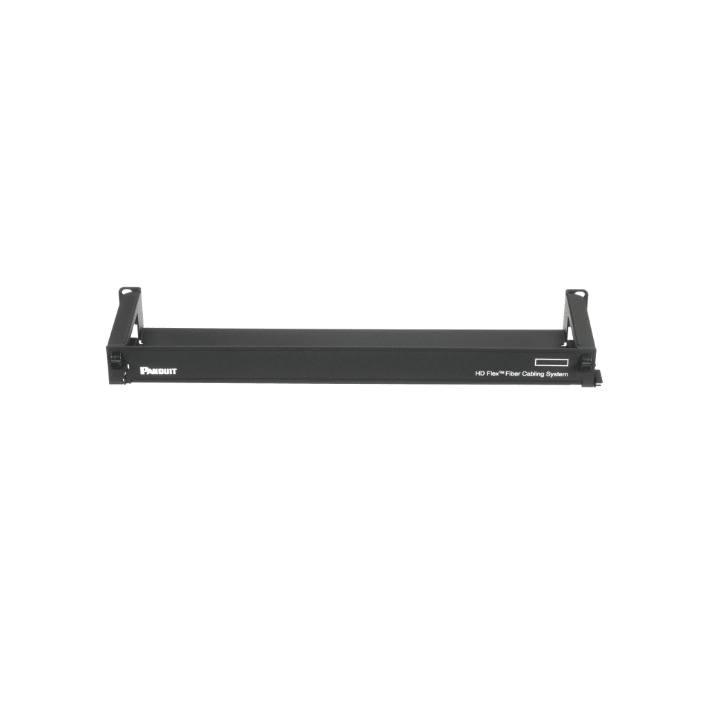 Organizador de Cables Frontal, para Panel de Fibra Óptica HD Flex, de 1 UR, Color Negro
