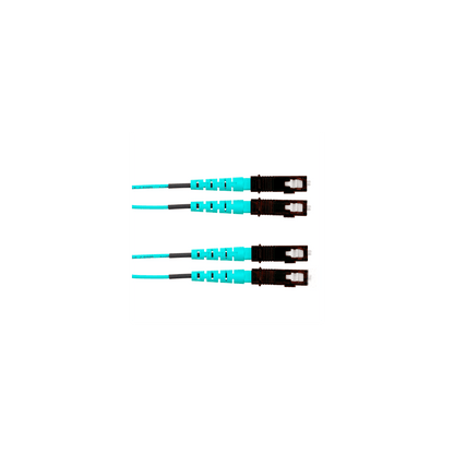 Jumper de Fibra Óptica Multimodo 50/125 OM4, SC-SC Duplex, OFNR (Riser), Color Aqua, 3 Metros (9.84 Pies)
