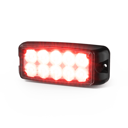 Luz de Advertencia de 5X2" 10 LED, Rojo/Azul, Bisel Negro, Lente Transparente