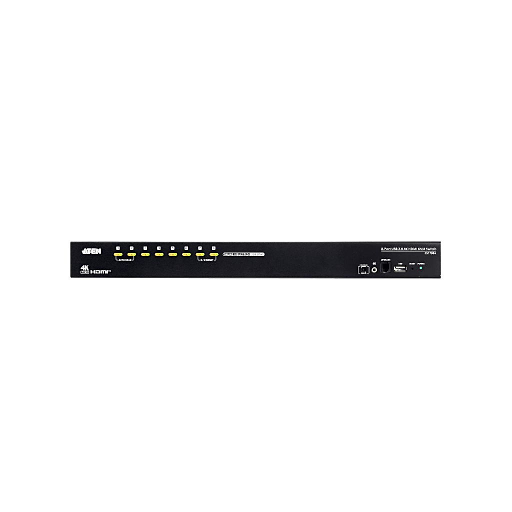 Switch KVM HDMI | 8 Puertos | 4K DCI 4096 x 2160 @ 60Hz | USB 2.0 Hub 2 Puertos | Cascada 3 Niveles hasta 512 PCs | Multi-Display hasta 8 Monitores | Video DynaSync | HDCP 2.2 | OSD Multilingüe