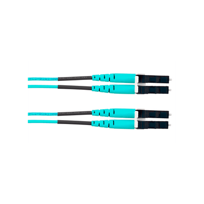 Jumper de Fibra Optica Multimodo 50/125 OM4, LC-LC Duplex, OFNR (Riser), Color Aqua, 3.05 Metros (10 Pies)