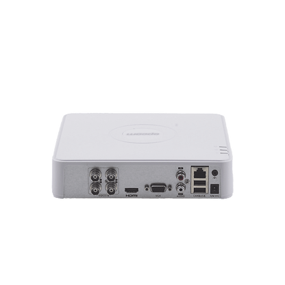 Audio Bidirieccional DVR 4 Canales TurboHD + 1 Canal IP / 2 Megapixel (1080p) Lite / Acusense Lite (Evita Falsas Alarmas) / 1 Bahía de Disco Duro / H.265+ / Salida de Vídeo Full HD