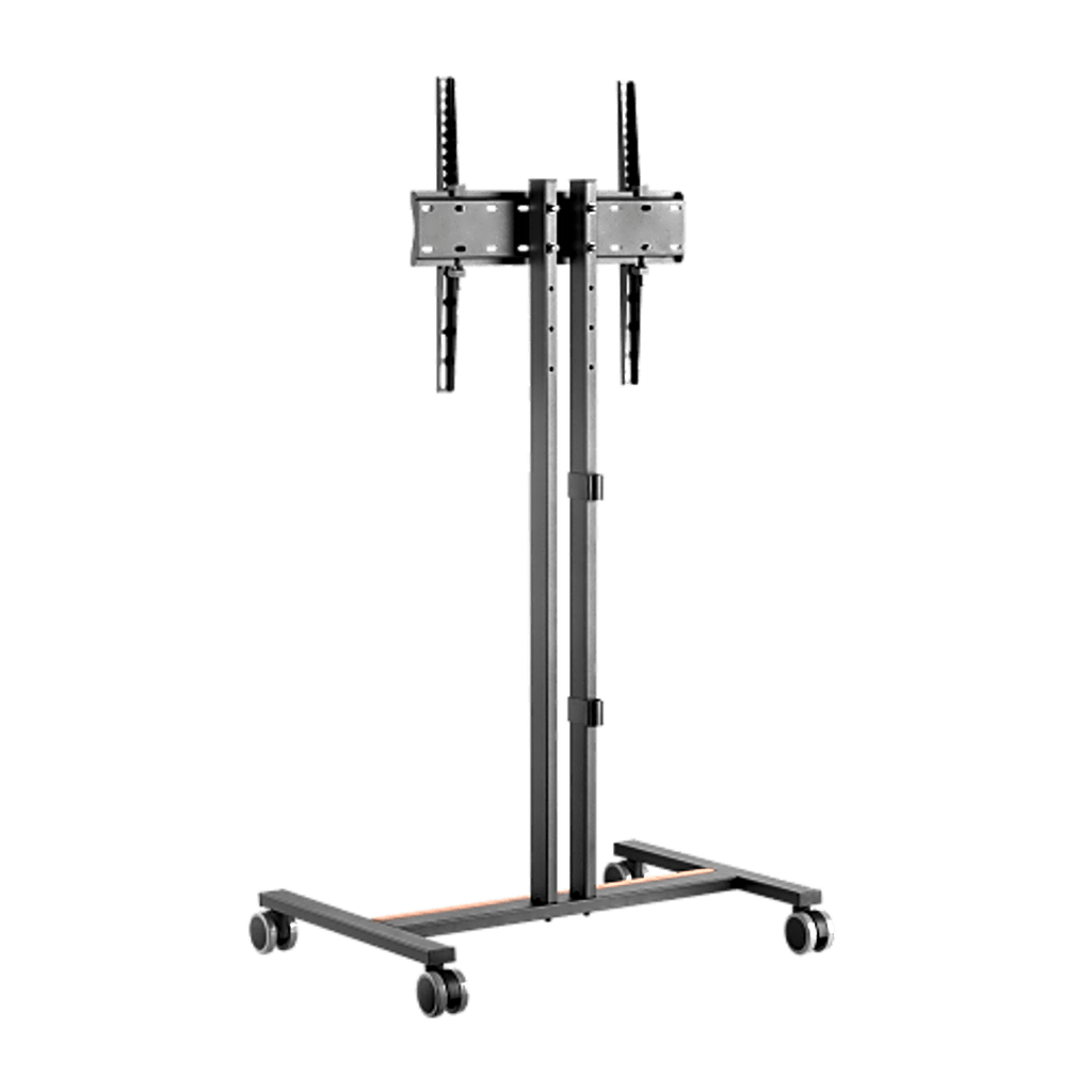 Soporte Móvil para Pantalla | Compatibilidad VESA 200x200 hasta  600x400 / Ruedas con Frenos / Ajuste de Altura y Ángulo / Soporte para TV de hasta 55 Pulgadas / Capacidad de Peso 35 kg