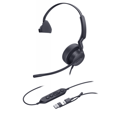 Diadema Alambrica UH42 SE Mono USB-C/A de Yealink con Sonido HD y Tecnología AI Noise Cancelling