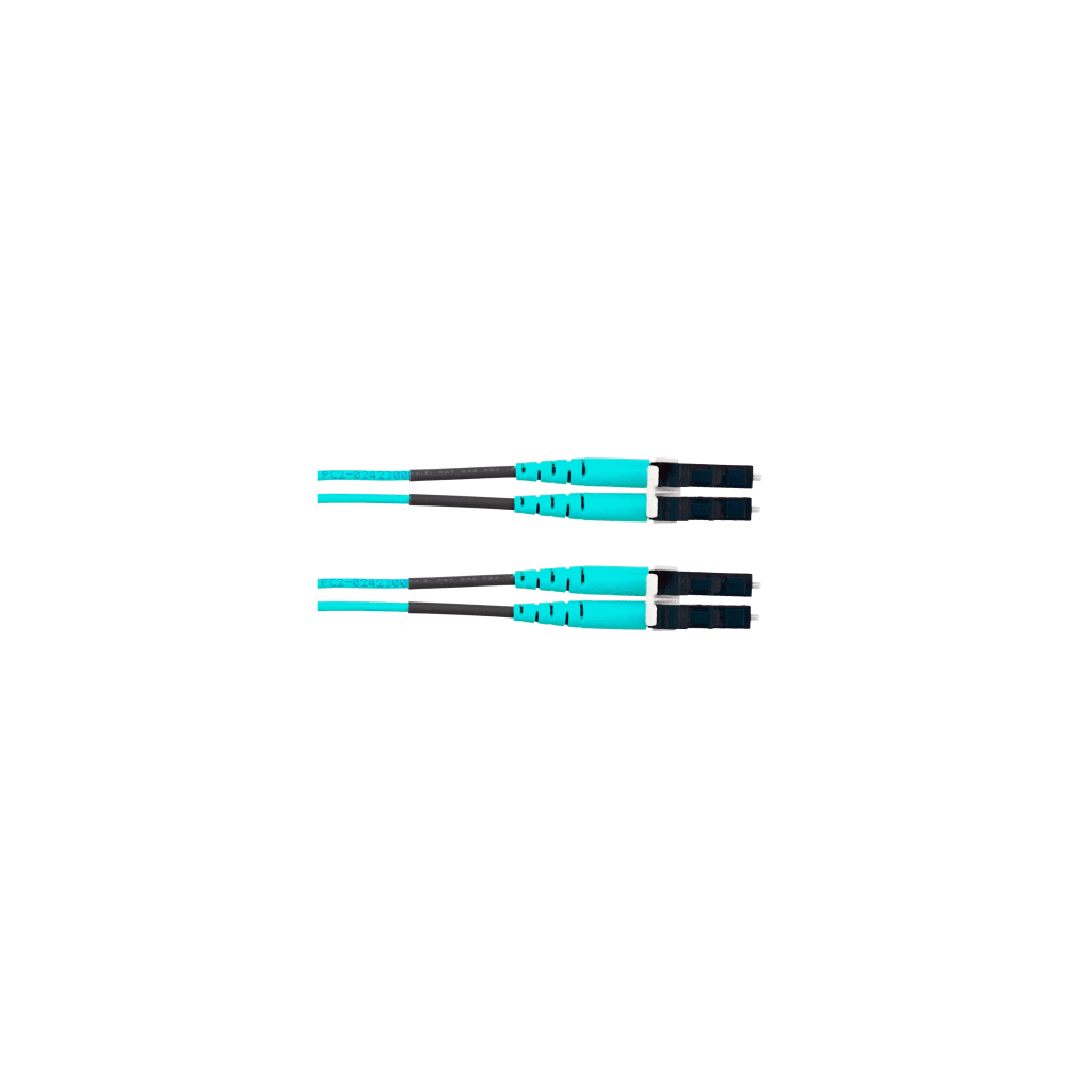 Jumper de Fibra Optica Multimodo 50/125 OM4, LC-LC Duplex, LSZH, Color Aqua, 3 Metros (9.84 Pies)
