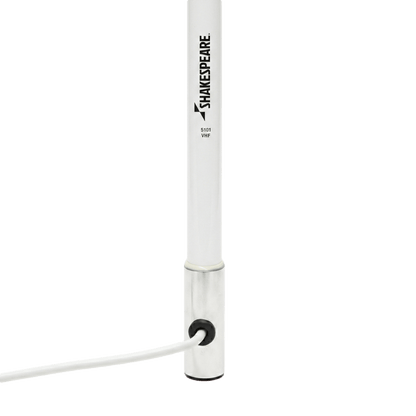 Antena Marina VHF de Fibra de Vidrio / Para Uso en Embarcaciones / Ganancia de 6 dB / 50 Watts / Base de Acero Inoxidable