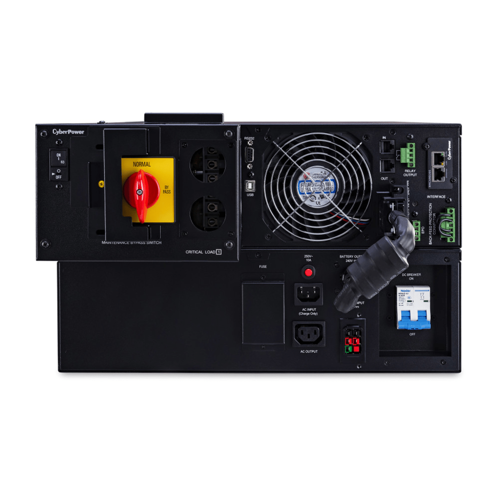 UPS de 10000 VA/10000 W, Online Doble Conversión, 200 - 240 Vac de Entrada, 200 - 240 Vac de Salida, Terminal Hardwired, Onda Senoidal Pura, Torre o Rack de 6 UR, Con 3 Tomas NEMA L6-30R