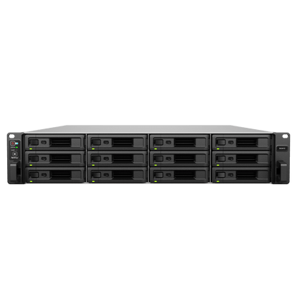 Servidor de Almacenamiento Synology SA3410 | 12 Bahías | Escalable hasta 96 Bahías | 1.728 PB de Capacidad Bruta | 6.200 MB/s Lectura Secuencial | 3.000 MB/s Escritura Secuencial | 10GbE RJ-45 | PCIe 3.0.