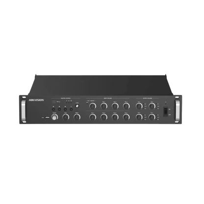 Amplificador de Red |  4 Zonas de 250W | 100V/70v | Calendarización de eventos | Biblioteca de Materiales de Audio | Entrada de Alarma | Hik-Connect /Hikcentral profesional