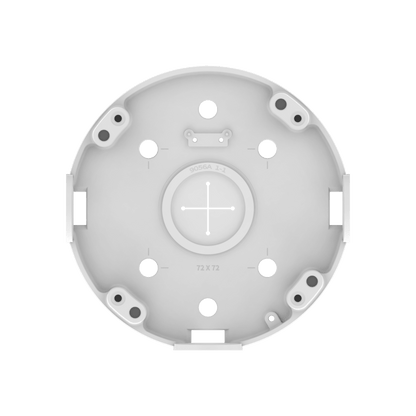 Base de Montaje para Techo SBP-180CMB / Aluminio / Color Blanco RAL9003 / Diámetro 180 mm / Peso 970 g / Tornillo TR30 / Orificio Conduit 19.1 mm / Compatible con Múltiples Modelos Hanwha