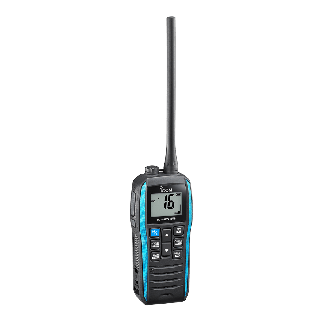 Radio Marina VHF Portátil / Flotante IPX7 / 5W Potencia Transmisión / USB-C / Eco Mode 14 Horas / Float'n Flash / AquaQuake / Rango 156-163 MHz