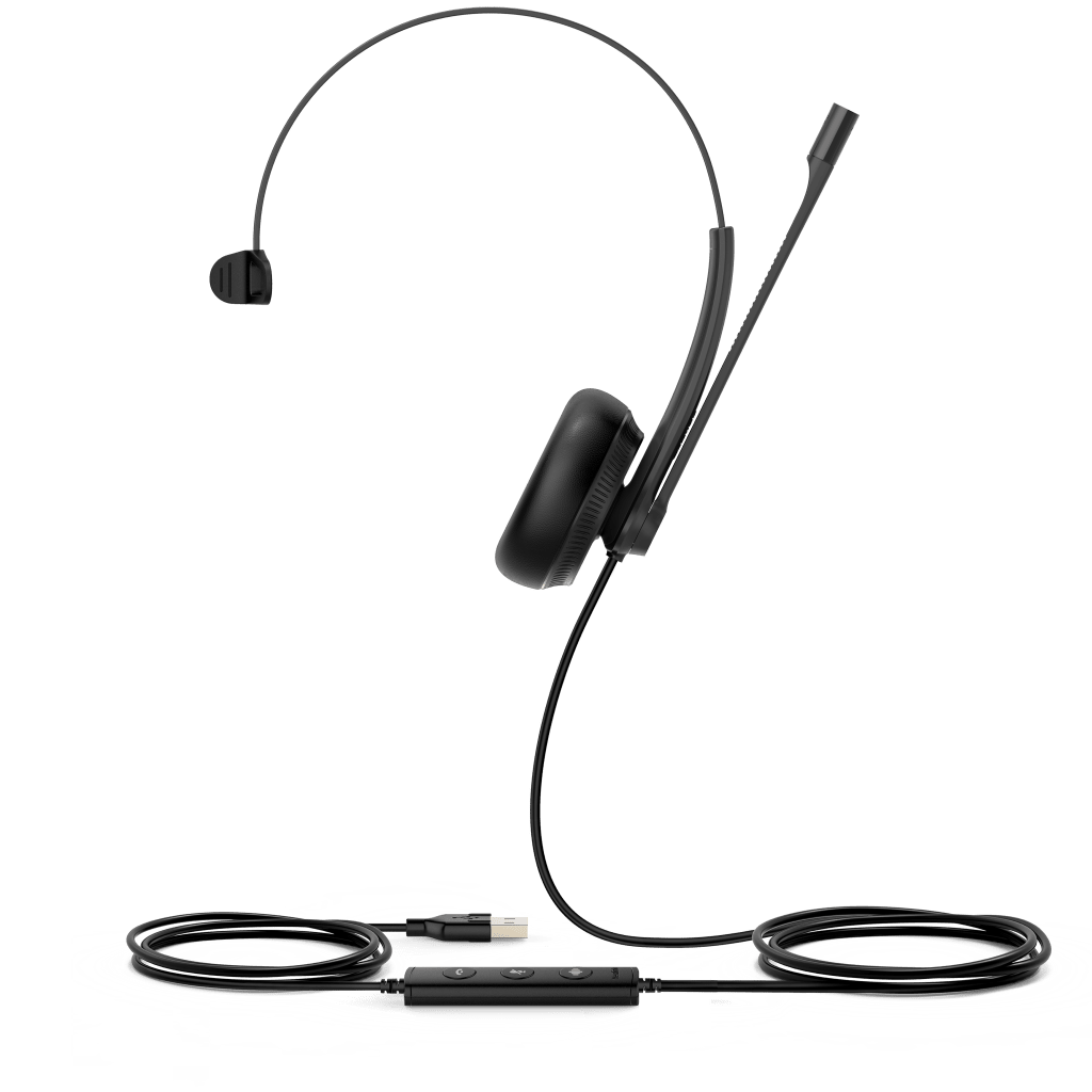 Diadema Alámbrica UH34 Mono de Yealink USB Compatible con Teléfonos IP y Computadoras.