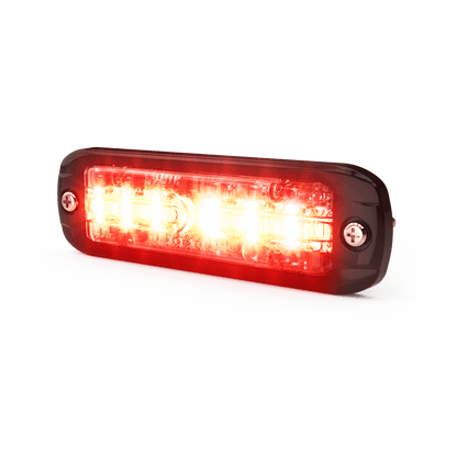 Luz Auxiliar de 18 LEDS, Tricolor Rojo/Azul/Blanco, Lente transparente, Bisel Negro