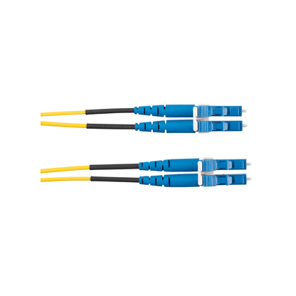 Jumper de Fibra Optica Monomodo 9/125 OS2, LC-LC Duplex, OFNR (Riser), Color Amarillo, 8 Metros (26.25 Pies)