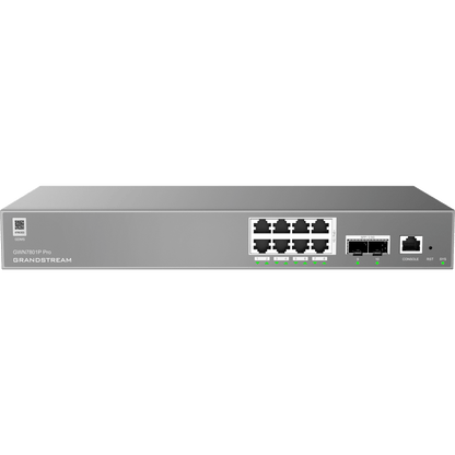 Switch de Red Empresarial L2++ / Serie GWN7800 Pro / 8 Puertos Gigabit PoE 120W / 2 Puertos 2.5GG SFP / Gestión Cloud GDMS / VLAN 4K / QoS Avanzado / Seguridad Integral